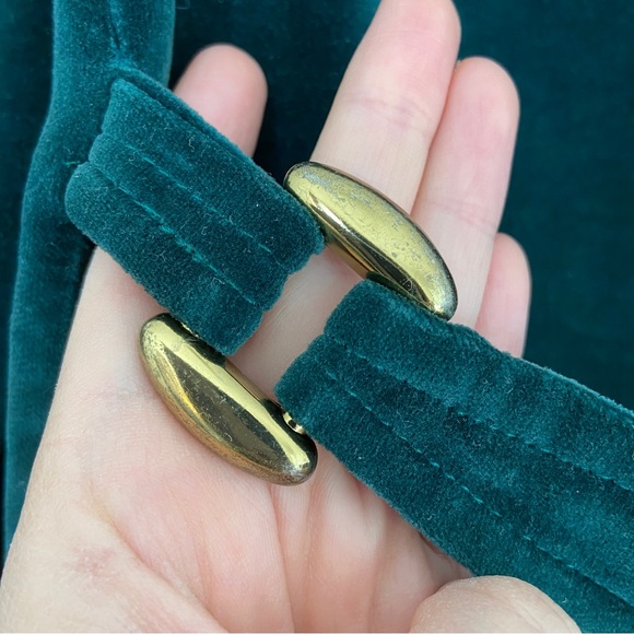 Vintage 60s 70s Joe Frank of Houston 100% Cotton Velvet Forest Green Shacket - Picture 8 of 10